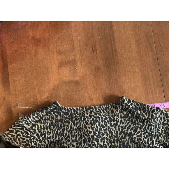Rena Rowan Leopard Button Front Cardigan Sweater long sleeve brown Sz M/p - Picture 7 of 12